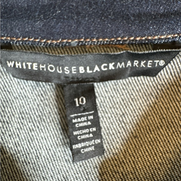 WHITE HOUSE BLACK MARKET Long Sleeve Midi Denim Dress w/Lace Up Belt, Size 10 - Picture 5 of 9